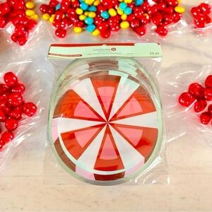 Set of 5 Celebrate It Goodies Bags Christmas Candy Treat Bags Round Plastic Bags